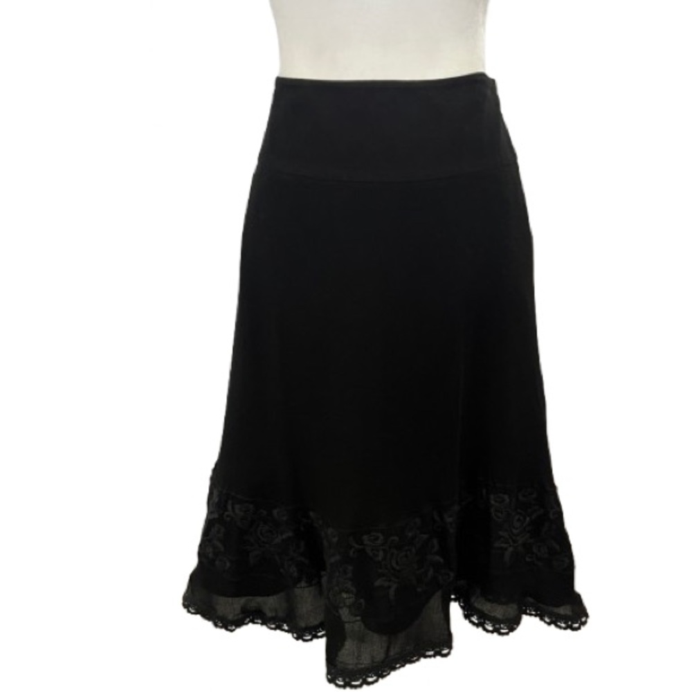 Jones NY Signature Skirt A Line With Ruffled Hem Side Zipper Fully Lined 14P